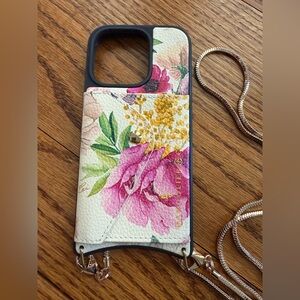 Bandolier Leather Ceci Floral Phone Case with Belinda Chain Strap iPhone 16pro